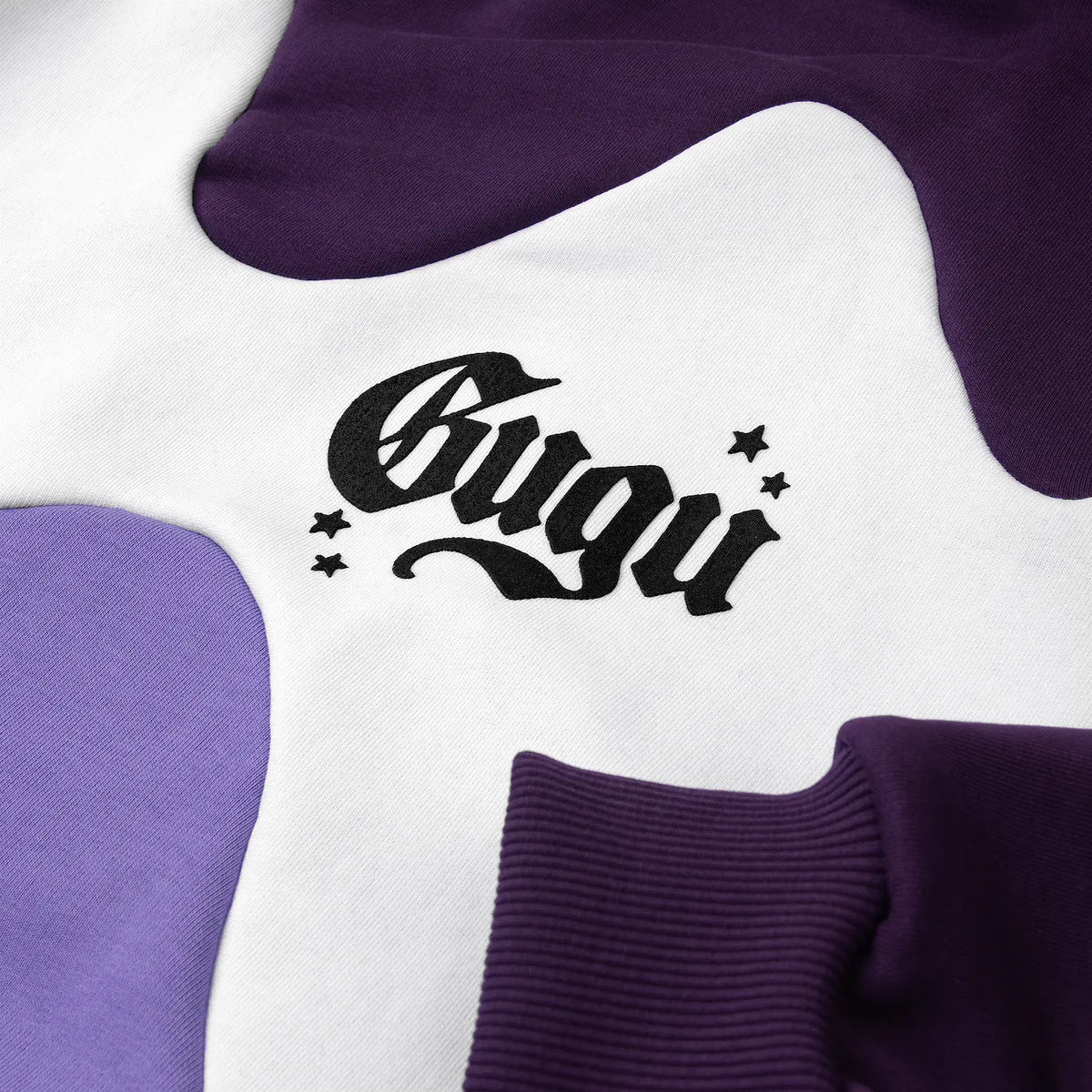 GUGU hoodie "GUGU WAVES" violet & white