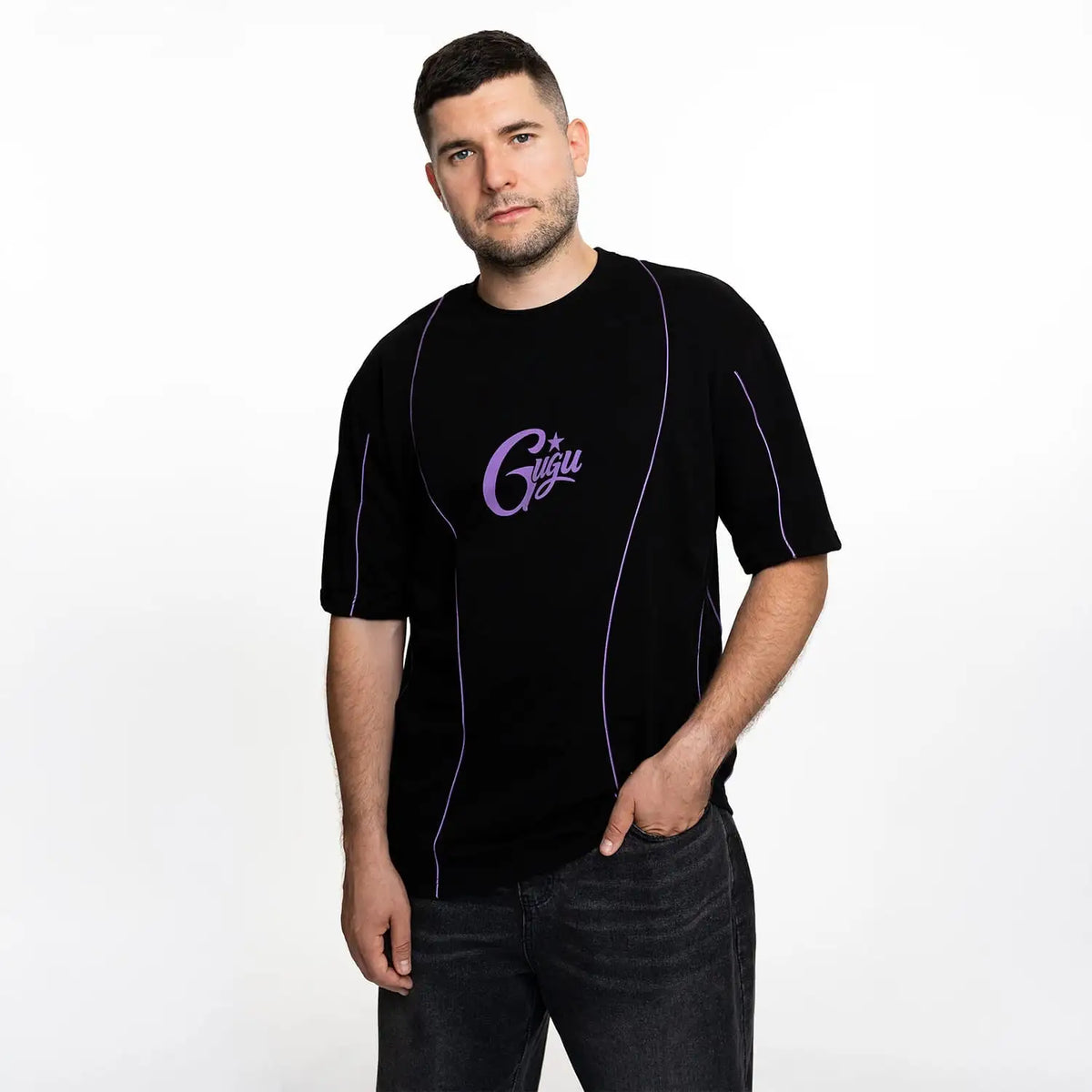GUGU t-shirt "GUGU CUTS" black & violet